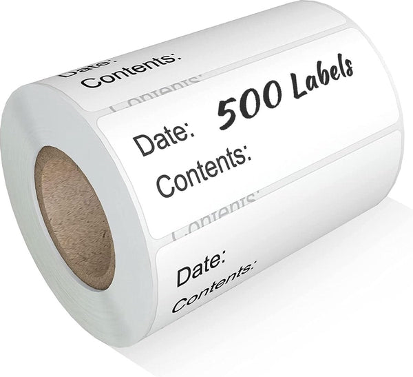 500 Pieces Freezer Labels Stickers Food Best Before 2.5*5Cm Writable For Containers Boxes Bags Kitchen Labels