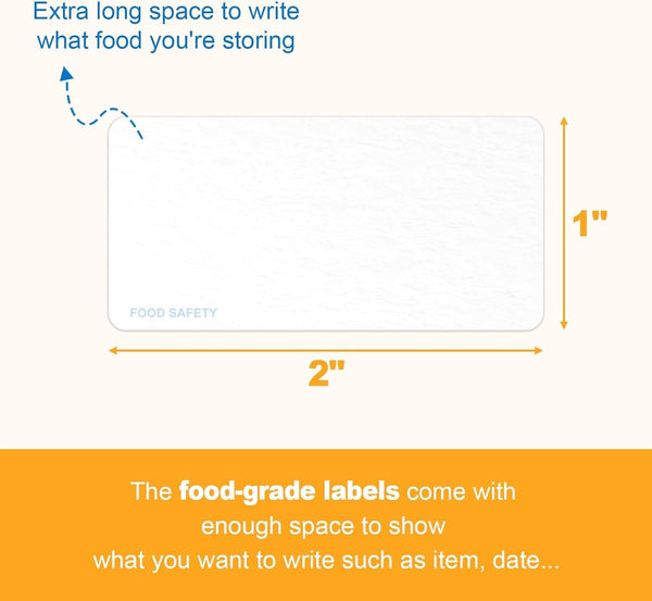 500 Pieces Freezer Labels Stickers Food Best Before 2.5*5Cm Writable For Containers Boxes Bags Kitchen Labels