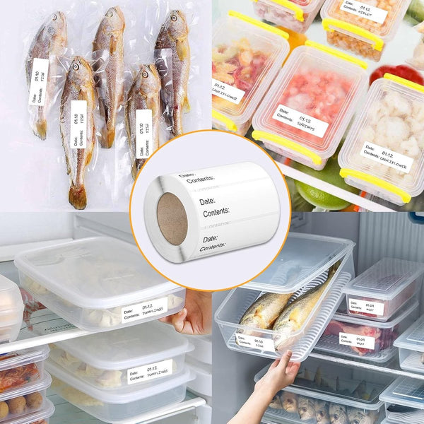 500 Pieces Freezer Labels Stickers Food Best Before 2.5*5Cm Writable For Containers Boxes Bags Kitchen Labels