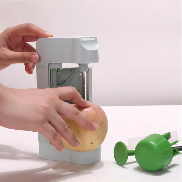 Vegetable Slicer Spiral Kitchen Plastic 22.5*10.5*5.5Cm Light Gray Green Peelers & Slicers