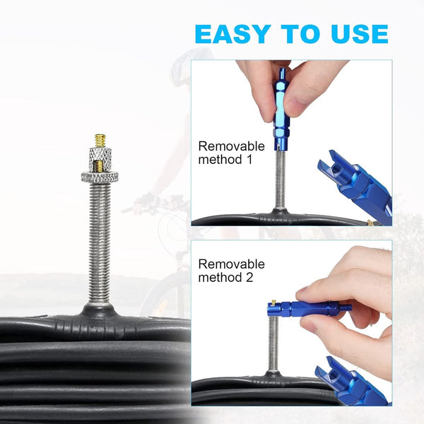 10 Piece Zinc Alloy Presta Valve Cores With Extension Wrench Bicycle Tire Repair Bike Tools