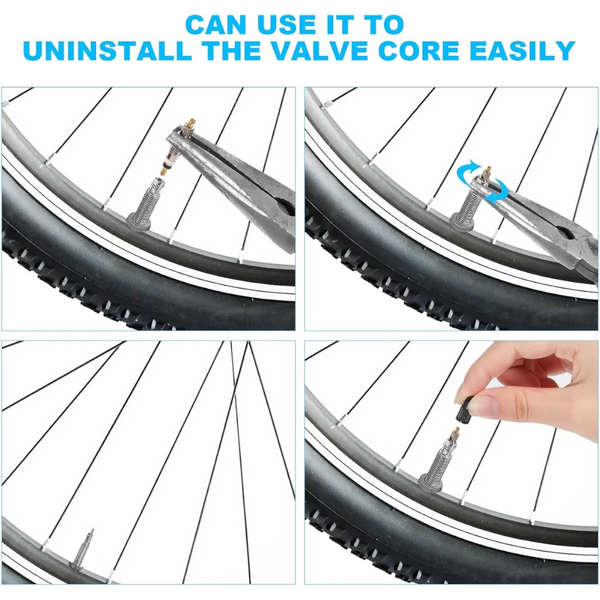 10 Piece Zinc Alloy Presta Valve Cores With Extension Wrench Bicycle Tire Repair Bike Tools