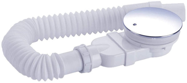 Flat Shower Tray Siphon Drain Set Plastic Silver & White Shower Trays & Bases