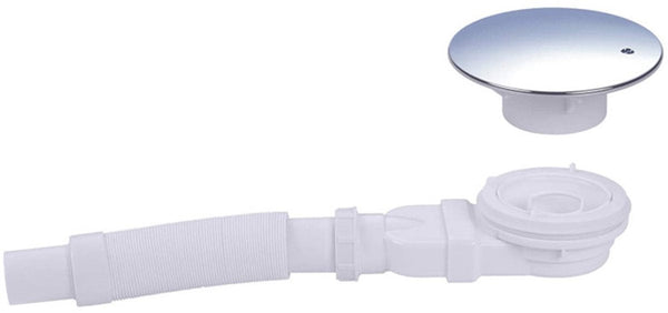 Flat Shower Tray Siphon Drain Set Plastic Silver & White Shower Trays & Bases