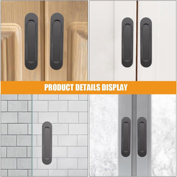 4 Pieces Sliding Door Handle Black 149*35*6 Mm Furniture Fitting Knob Self Adhesive Metal Furniture Parts