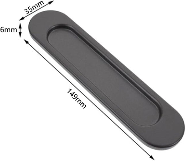 4 Pieces Sliding Door Handle Black 149*35*6 Mm Furniture Fitting Knob Self Adhesive Metal Furniture Parts