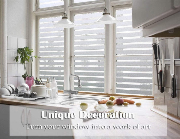 Film Easy Installation Glue Free Adhesive For Windows And Bathrooms Static 45Cm X 4M 1/2 Matte Stripes Pvc Translucent Window Film