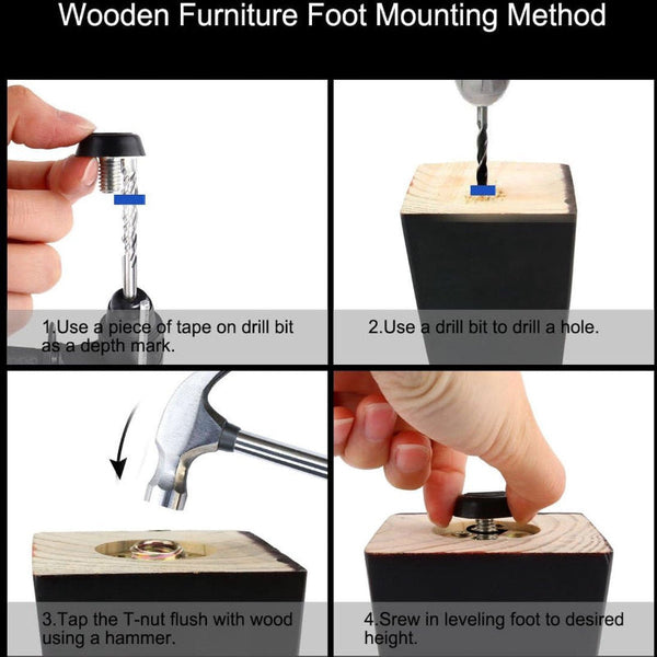 Furniture Feet Leveling Pad M6 X 10 20 Mm Pack Of 16 Furniture Parts