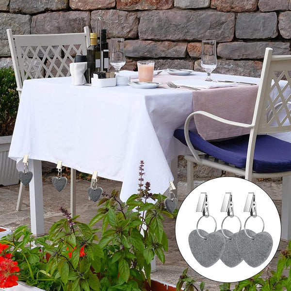 6 Piece Marble Tablecloth Weights Heavy Duty And Portable Grey Table Cloths