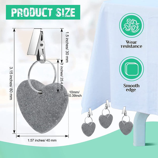 6 Piece Marble Tablecloth Weights Heavy Duty And Portable Grey Table Cloths