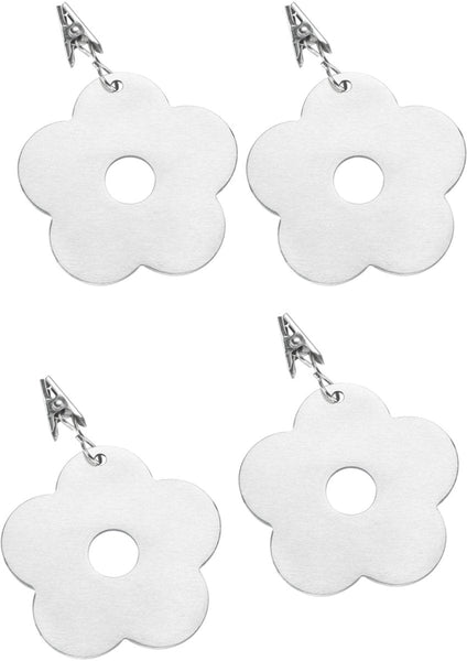 4 Piece Stainless Steel Tablecloth Weights With Flower Pendant Table Cloths
