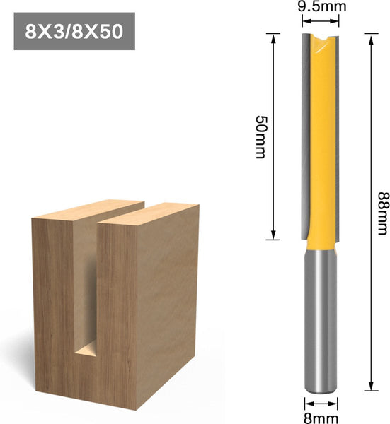 Wood Groove Cutter Long Version Shaft 8Mm*50Mm Yellow Metal Other Power Tools