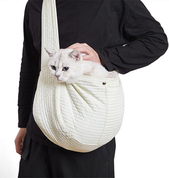 Pet Backpack For Cat And Dogs 40*11*26 Cm Shoulder Carrying Bag Carrier Adjustable Small Cats Pets From 5.5 6.5 Kg White Canvas Pet Transport