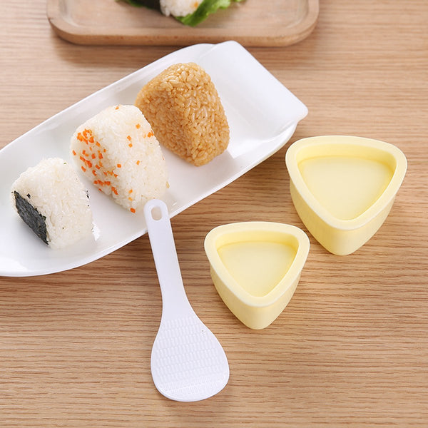 2 Piece Set Onigiri Mold Mould Shape Triangular Rice Ball Pp 7*7.5*4 Cm Former Yellow Kitchen Tools Sushi Maker Pasta Makers Moulds & Presses