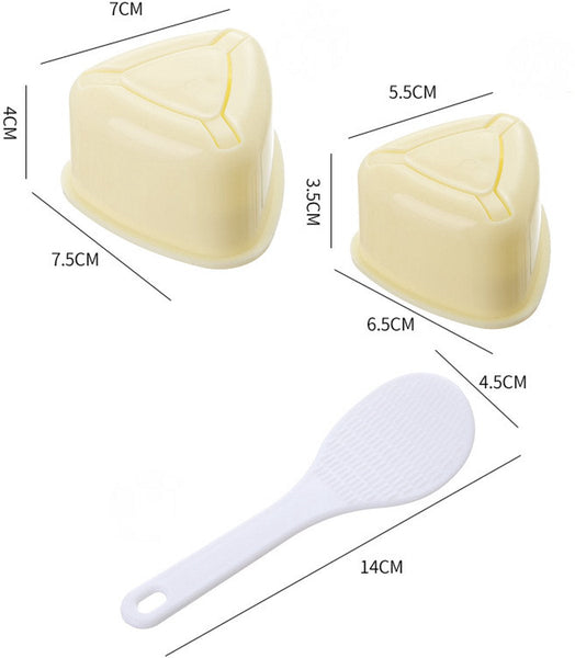 2 Piece Set Onigiri Mold Mould Shape Triangular Rice Ball Pp 7*7.5*4 Cm Former Yellow Kitchen Tools Sushi Maker Pasta Makers Moulds & Presses