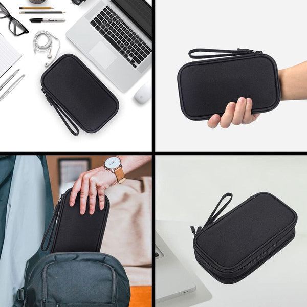 Bag Organizer Electronics & Accessories Cable Storage For Cables And Black 19.5*11*5.5Cm Polyester Storage Bags