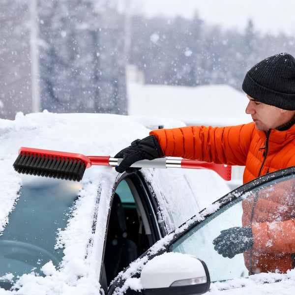 Long Handle Ice Scraper Car Snow Brush Plastic With Shovel Plow Window Defrost Removable Winter Accessory 62Cm Red Ice Scrapers & Snow Brushes