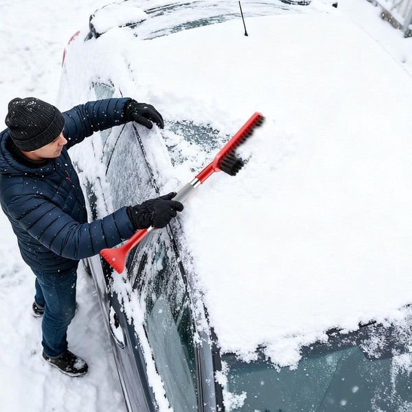 Long Handle Ice Scraper Car Snow Brush Plastic With Shovel Plow Window Defrost Removable Winter Accessory 62Cm Red Ice Scrapers & Snow Brushes