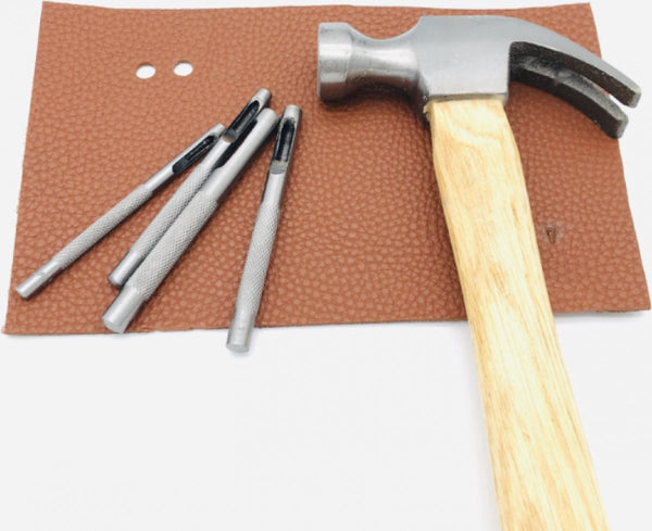 5 Pieces Belt Punch Pliers Sizes Leatherworking Tools Eyelet Silver Steel 2/3/4/6/8Mm Leather Punching Tools