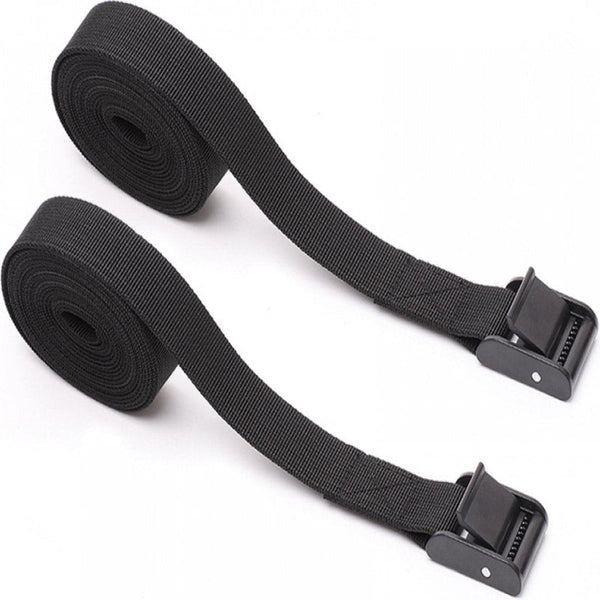 4 Pieces Polyester Lashing Straps With Buckle 25Mm X 1.5M Black Strapping Hardware