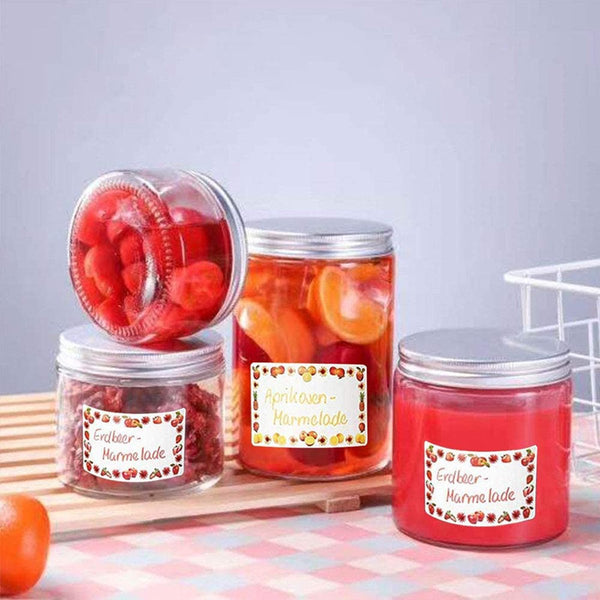 250 Self Adhesive Jam Jar Stickers Fruit Pattern Labels For Kitchen Storage Kitchen Labels
