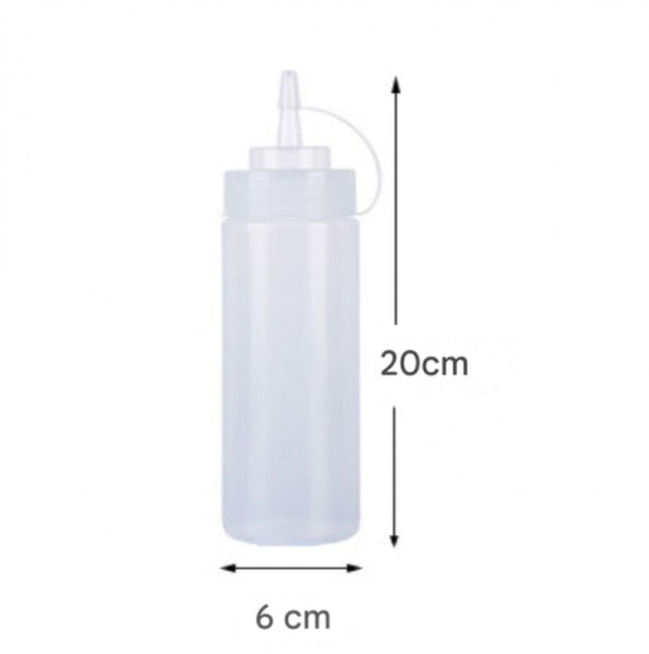 3 Pieces 360 Ml Squeeze Bottle Dosing Sauce Bottles For Garnish Or Batter Plastic White With Spout Cap 6*6*20Cm Spice Jars & Racks