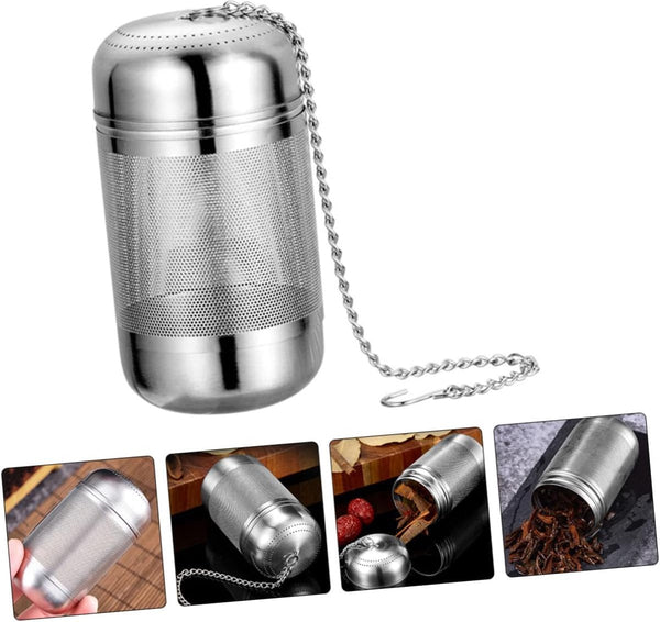 2 Pcs Stainless Steel Herb Ball Tea Infuser Lazy Bags For Boiling Infusers Loose Screw Thread Strainers Brine Basket Mesh Household Soup Tea Infusers
