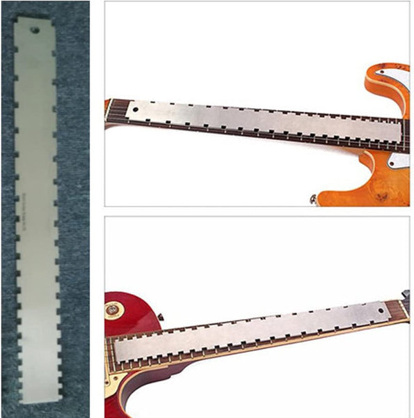 Guitar Neck Notched Straight Edge Luthiers Tool Fretboard Measuring For Guitars Leveling Ruler Double Teeth 420*37*2.5Mm 62 65Cm Frets Other Measuring