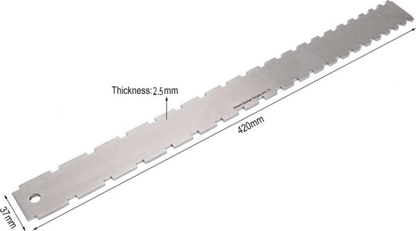 Guitar Neck Notched Straight Edge Luthiers Tool Fretboard Measuring For Guitars Leveling Ruler Double Teeth 420*37*2.5Mm 62 65Cm Frets Other Measuring