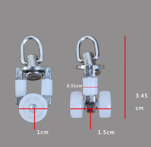 Curtain Rail Rollers 20Pcs White Alloy Gliders 3.45Cm Curtain Poles & Accessories