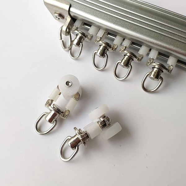 Curtain Rail Rollers 20Pcs White Alloy Gliders 3.45Cm Curtain Poles & Accessories