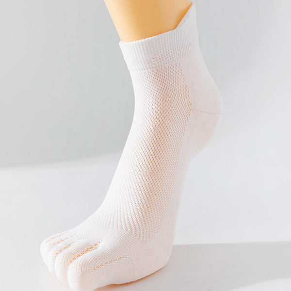 Pairs Toe Yoga Runner Black White Men's Size 41 44 Solid Color Socks