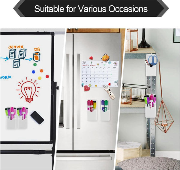 2 Pcs Magnetic Dry Erase Marker Pencil For Fridge Whiteboard School Office Home Organizer 5.6*12Cm Pen Holders