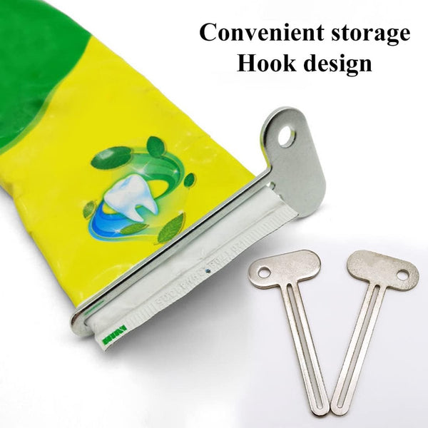 Toothpaste Squeezer 4Pieces Tube Stainless Steel Silver Key Shaped Environmentally Friendly Ergonomic Design Suitable For Creams Gels Other Bathroom A
