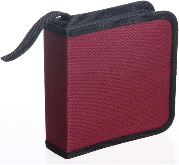 Cd Case Storage Folder Dvd Oxford Cloth With Zipper Bag (Rom)/Dvd Cd/Dvd System Suitable For 40 Cds Or Dvds 16*15.5*4.8Cm Red Storage Boxes