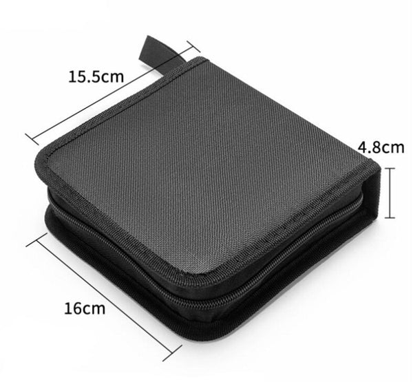 Cd Case Storage Folder Dvd Oxford Cloth With Zipper Bag (Rom)/Dvd Cd/Dvd System Suitable For 40 Cds Or Dvds 16*15.5*4.8Cm Red Storage Boxes