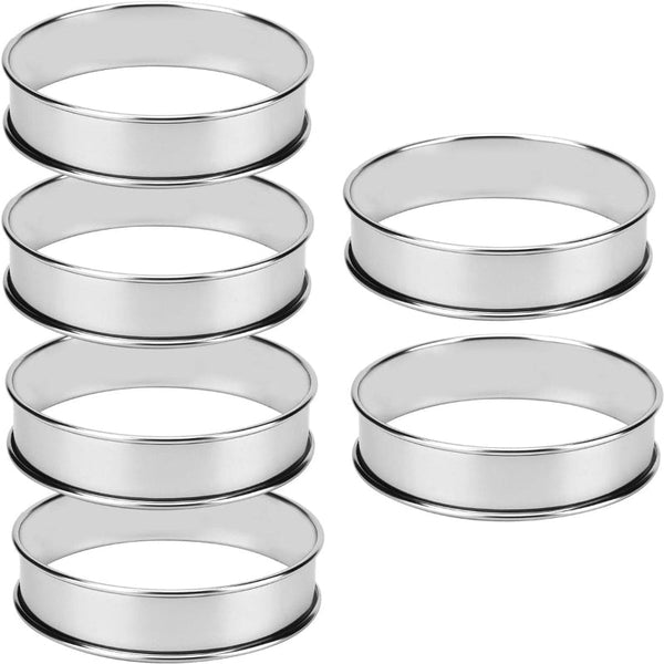 Dessert Tin Set 6 Pieces Stainless Steel 10 Cm Diameter Round Cake Rings Cake Tins