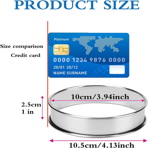 Dessert Tin Set 6 Pieces Stainless Steel 10 Cm Diameter Round Cake Rings Cake Tins