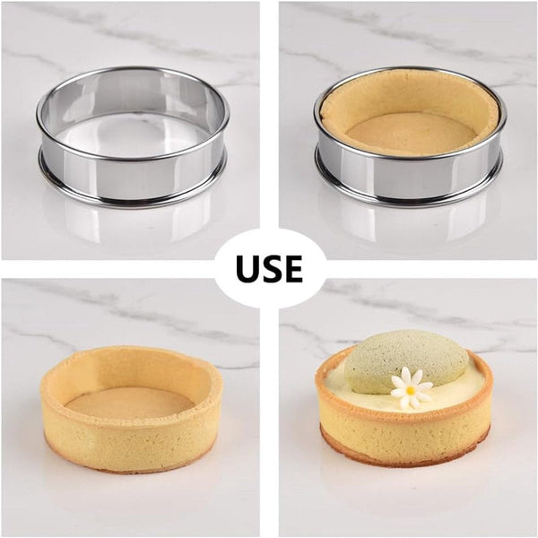 Dessert Tin Set 6 Pieces Stainless Steel 10 Cm Diameter Round Cake Rings Cake Tins