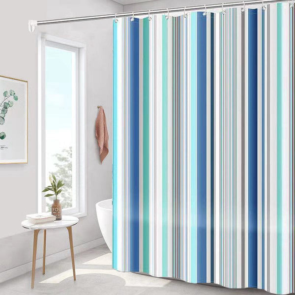 Waterproof Polyester Shower Curtain Romantic Stripes 180 X 200 Cm Anti Mold Shower Curtains