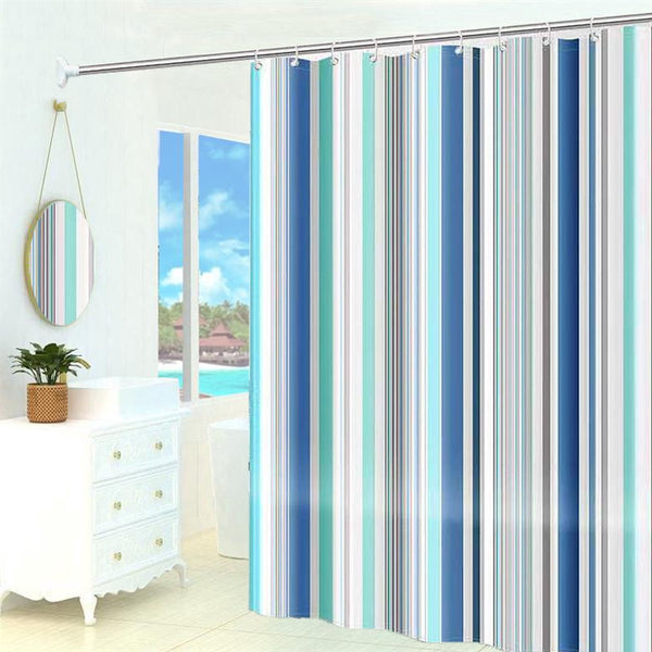 Waterproof Polyester Shower Curtain Romantic Stripes 180 X 200 Cm Anti Mold Shower Curtains