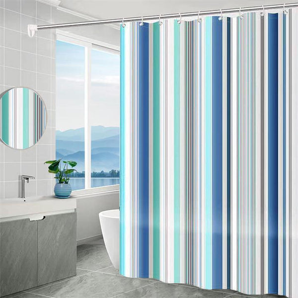 Waterproof Polyester Shower Curtain Romantic Stripes 180 X 200 Cm Anti Mold Shower Curtains