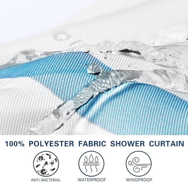 Waterproof Polyester Shower Curtain Romantic Stripes 180 X 200 Cm Anti Mold Shower Curtains