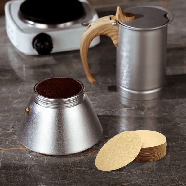 Coffee Filter Paper 400 Pieces Filters Wood Fiber Round Replacement Micropaper Barista Tools For And Espresso Machines 58Mm Khaki Coffee Tea & Espress