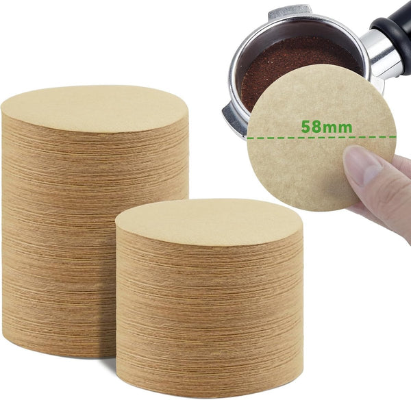 Coffee Filter Paper 400 Pieces Filters Wood Fiber Round Replacement Micropaper Barista Tools For And Espresso Machines 58Mm Khaki Coffee Tea & Espress