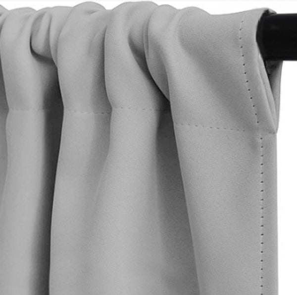 2 Pieces Curtain Small Window Curtains For Bedroom Kitchen Cupboard Child Basement Camper 76*60Cm Light Gray Blackout Polyester Curtain Poles & Access