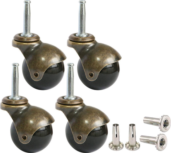 Set Of 4 Furniture Casters 50Mm Swivel Transport Wheels 30Kg Load Capacity Castor Wheels