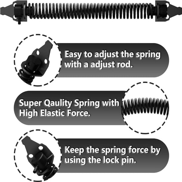 Black Carbon Steel Self Closing Spring For Wooden Gates And Doors 36Cm Other Door Hardware