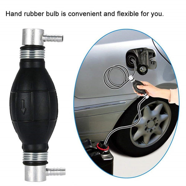 Universal Siphon Fuel Pump With Check Valve Petrol & Diesel Engines Black No Hose Fuel Pumps
