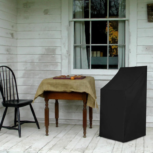 Garden Chair Cover Waterproof Protective For Furniture Chairs Suitable Stackable 89*89*120/89Cm Black 210D Oxford Cloth Durable Covers Outdoor Furnitu